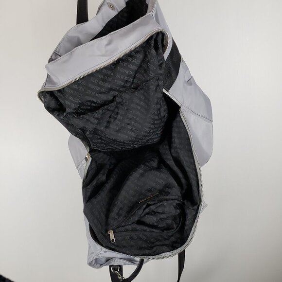 Steve Madden Bstripe Purse Gray Nylon Shoulder Tote Y2K Spellout - Picture 4 of 12
